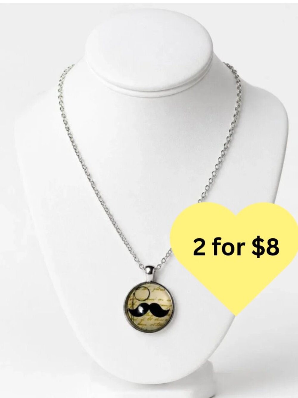Silver Tone Glass Dome-Bubble Necklace